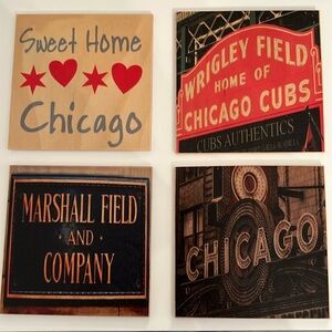 Brand new wooden Chicago themed coasters